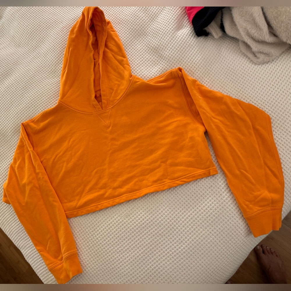 Lululemon orange all yours crop hoodie
